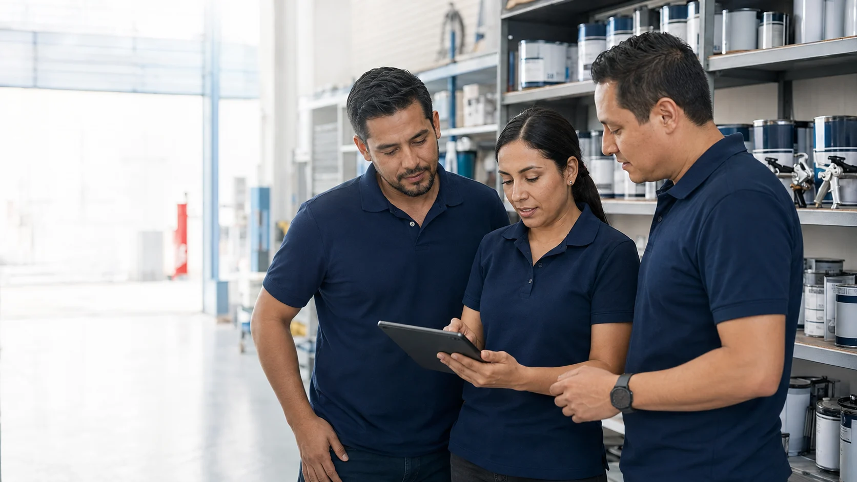 Equipo de especialistas en el almacén de Expertos